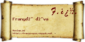 Franyó Éva névjegykártya